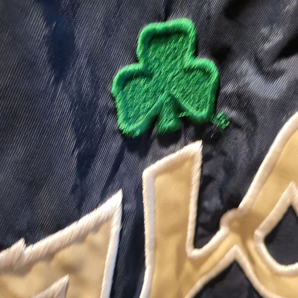 Vintage 90s Champion Notre Dame Irish Shamrock Windbreaker Nylon Jacket Sz Large - Picture 4 of 7